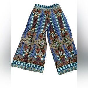 Coco Bianco Blue Multi Paisley Wide Leg Pants